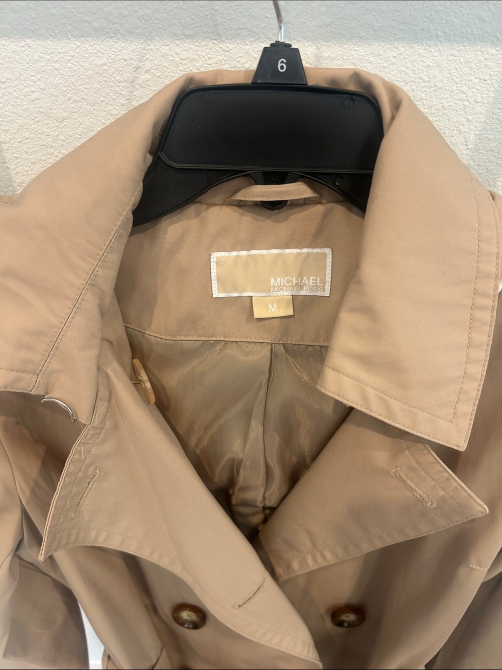 MICHAEL Michael Kors Khaki Double-Breasted Trench Coat - Picture 2 of 3